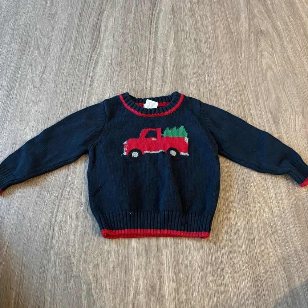 Starting Out Navy Sweater with Red Accents